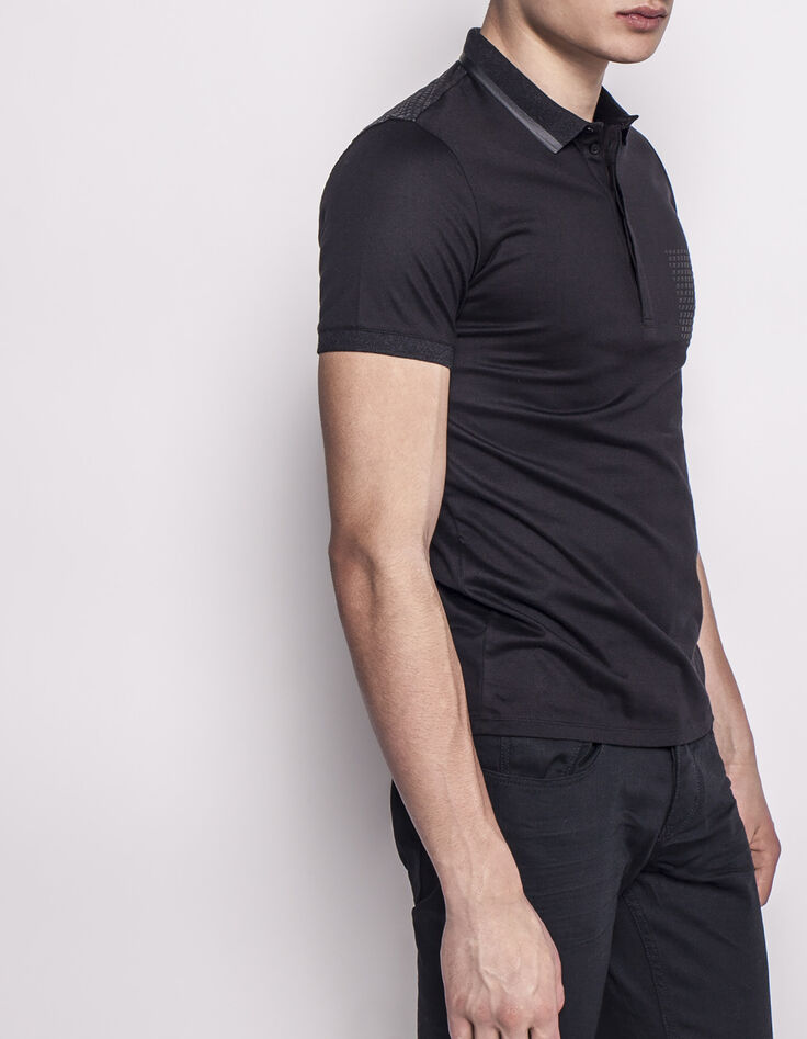 Zwart heren poloshirt-1
