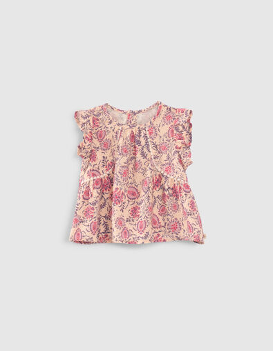 Baby girls’ pink floral paisley print Lenzing™ Ecovero™ blouse - IKKS