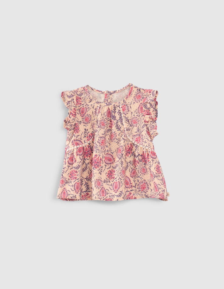 Rosa Bluse aus EcoVero™-Viskose für Babymädchen-1