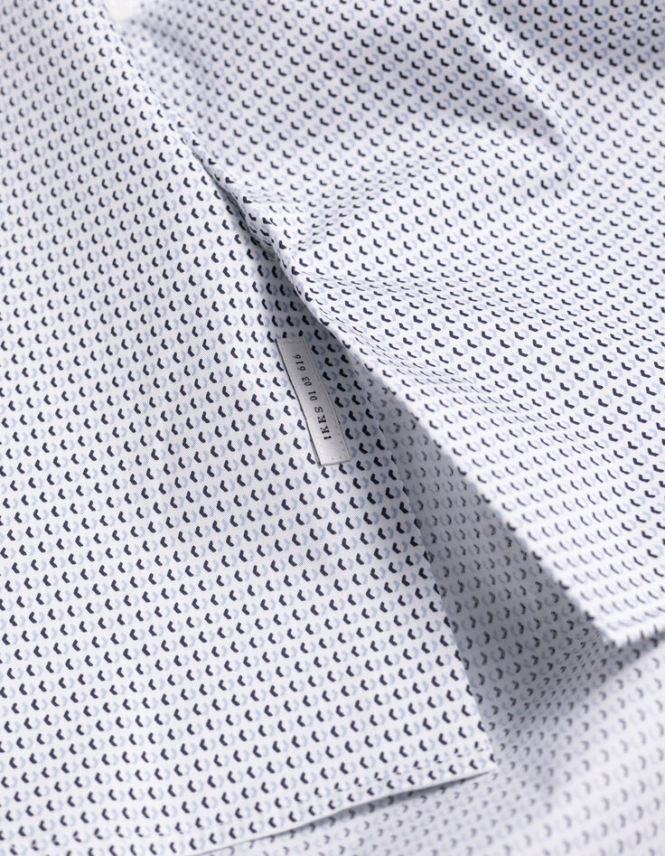 Men's white geometric print REGULAR shirt-5