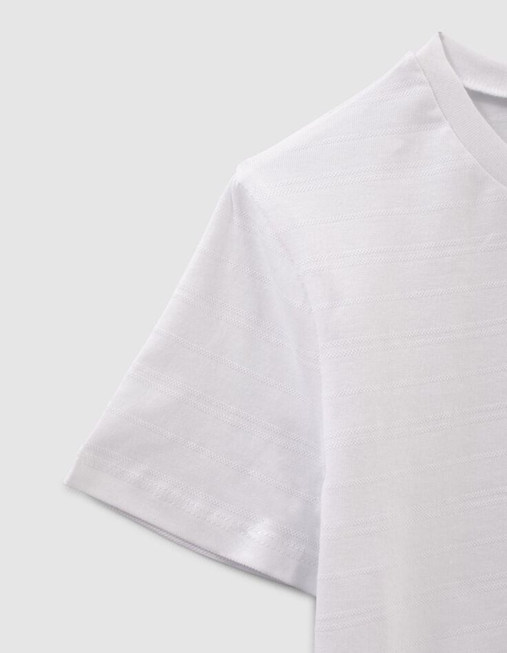 Camiseta blanco bolsillo tejido Liberty flores niño-5