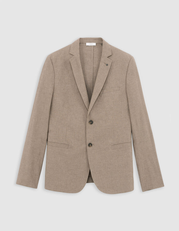 Men’s beige cotton marl blazer-8