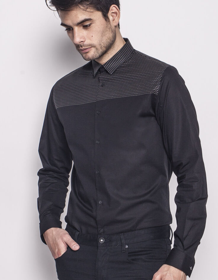 Chemise noire homme-1