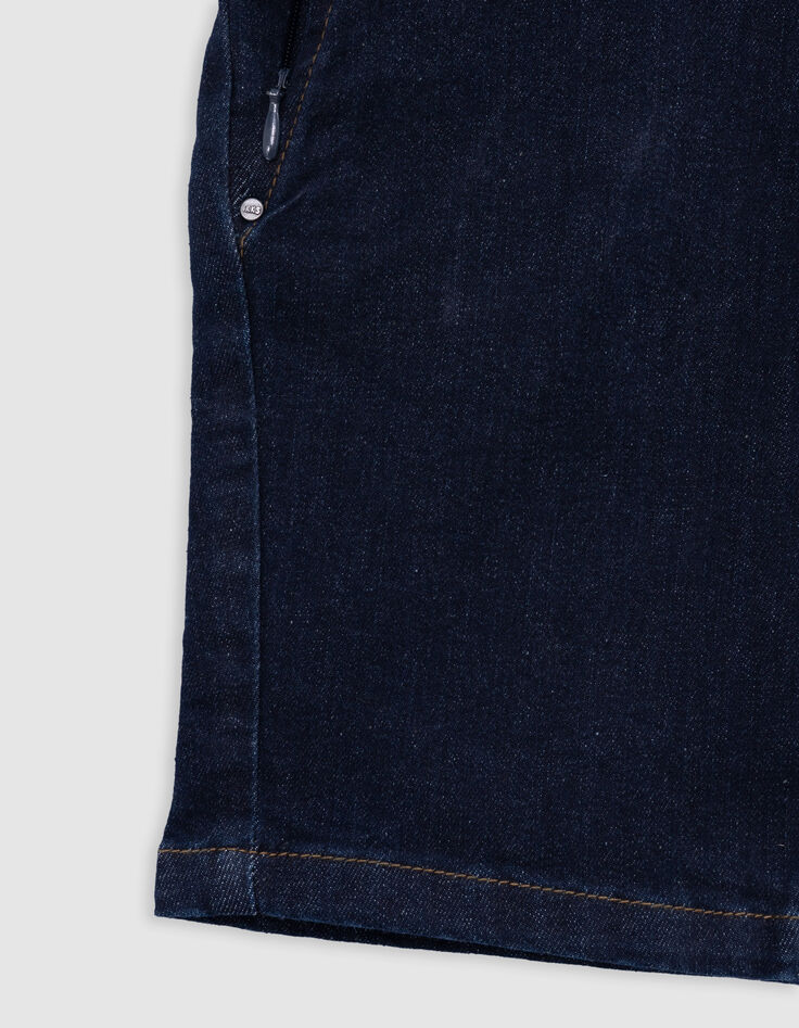 Boys’ upcycled raw denim Bermuda shorts, zipped pockets-6