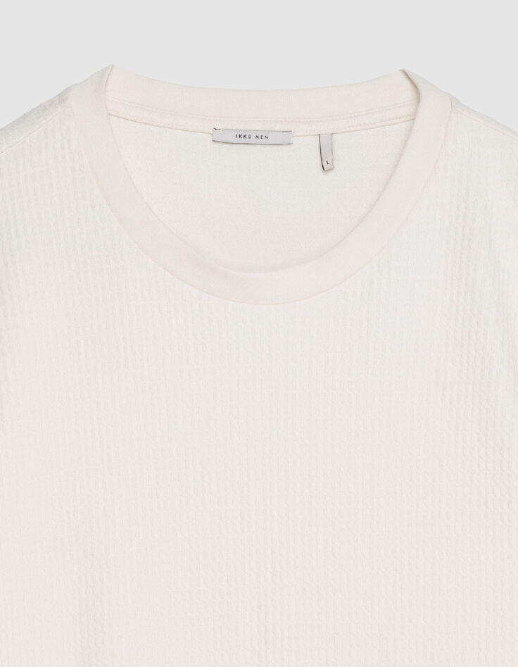 Ecru T-Shirt Bio-Baumwolle mit Pr&auml;gung-7