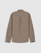 Chemise regular beige motif carreaux Homme-6