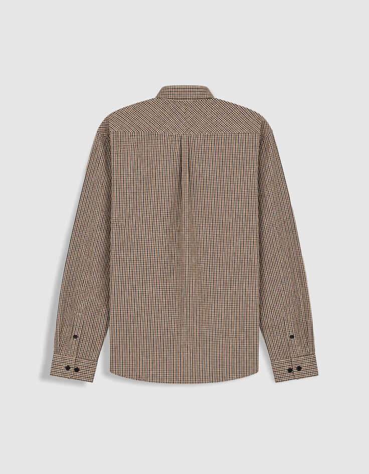 Chemise regular beige motif carreaux Homme-6