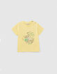 Baby boys’ yellow T-shirt with Cuban car image-1