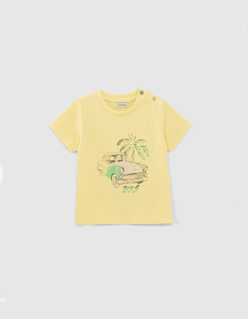T-shirt jaune visuel voiture cubaine bébé garçon - IKKS