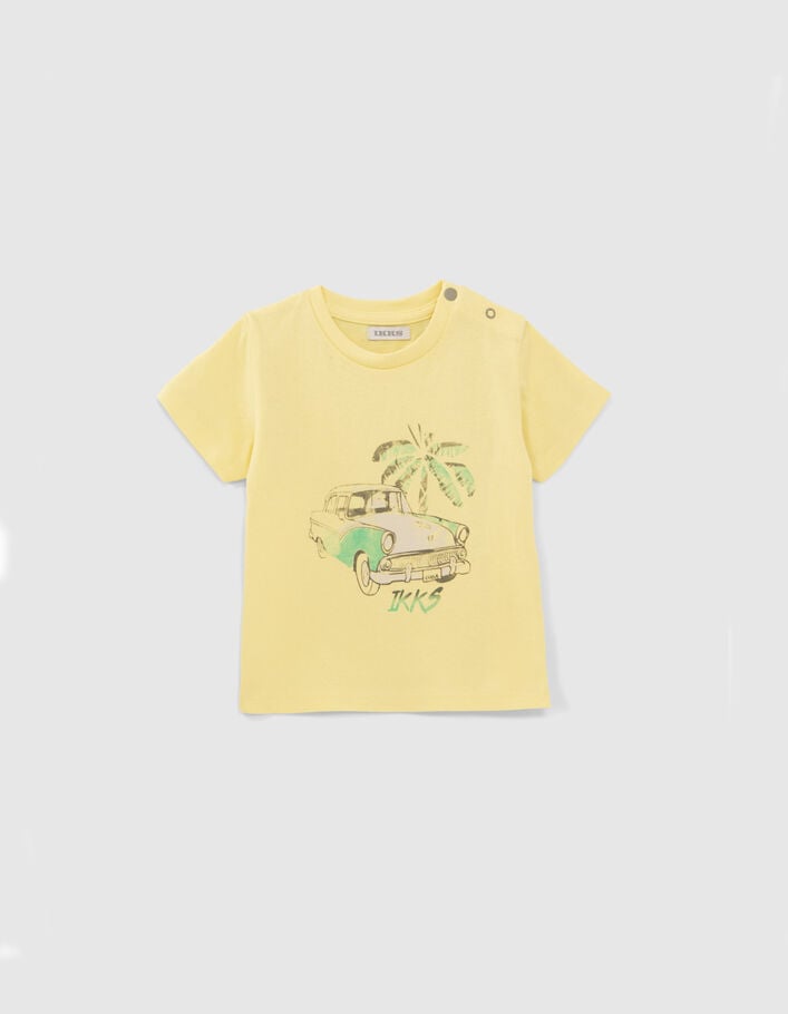 T-shirt jaune visuel voiture cubaine bébé garçon - IKKS
