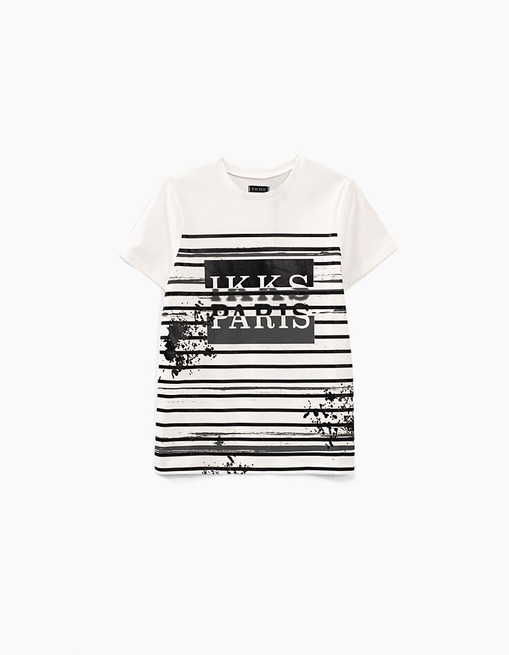 Girls' off-white and black slogan sailor T-shirt-1