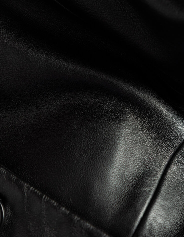 Schwarzer Oversize-Damenblazer Leder-6