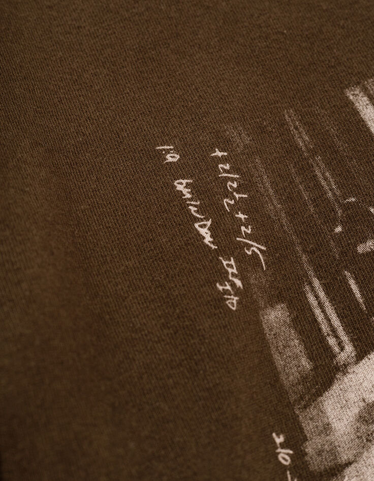 Camiseta manga corta caqui foto motero hombre-6