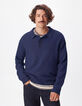 Herenpolo met knoopsluiting in marineblauw-1