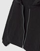 Schwarze Sweatstoff-Mädchenjacke mit Dschungel-Rock-Motiv-7