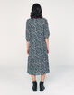 Midi jurk in viscose print bloemen dames-3