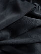 Women's black satin maxi dress with crinkled lace details-8