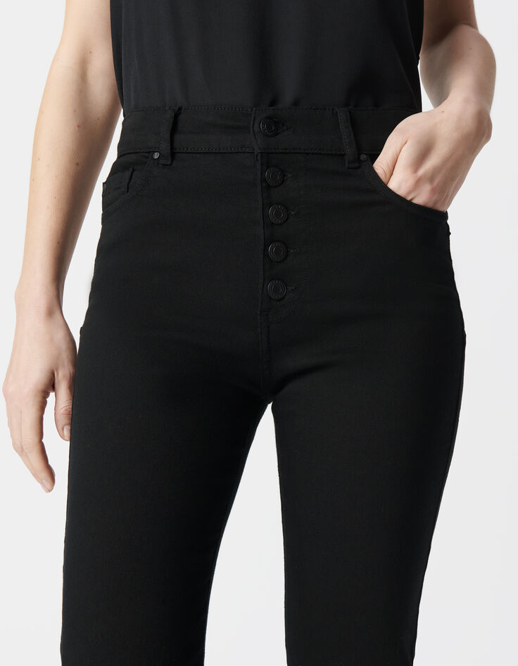 Jean flare noir taille haute Waterless Femme-4
