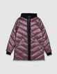Long quilted hooded jacket for women-1