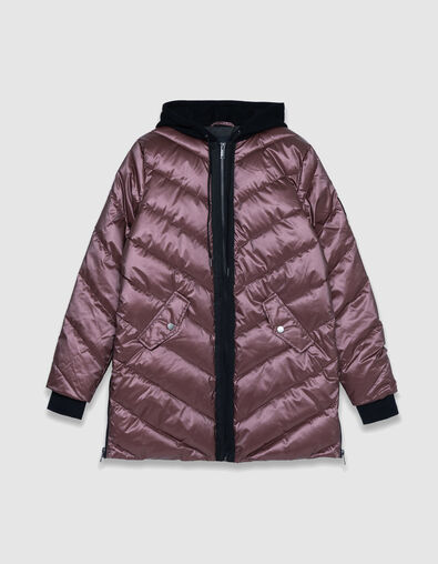 Long quilted hooded jacket for women - IKKS
