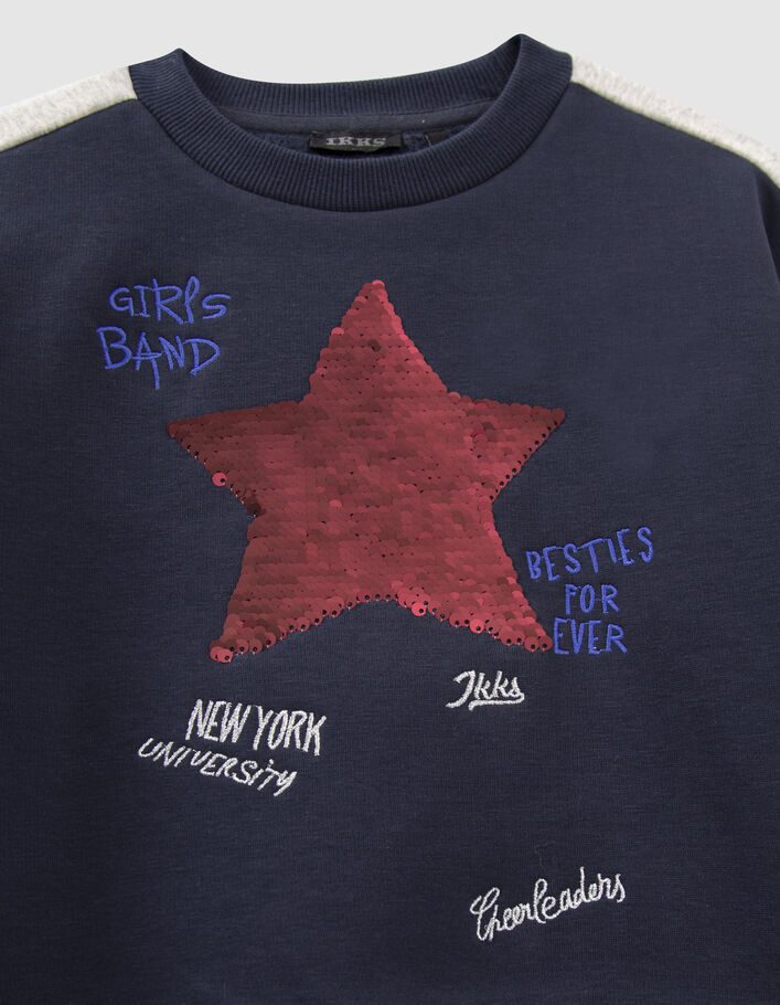 Sudadera azul marino estrella lentejuelas reversibles niña-8