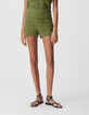 Short verde de ganchillo de algodón orgánico para Mujer-2