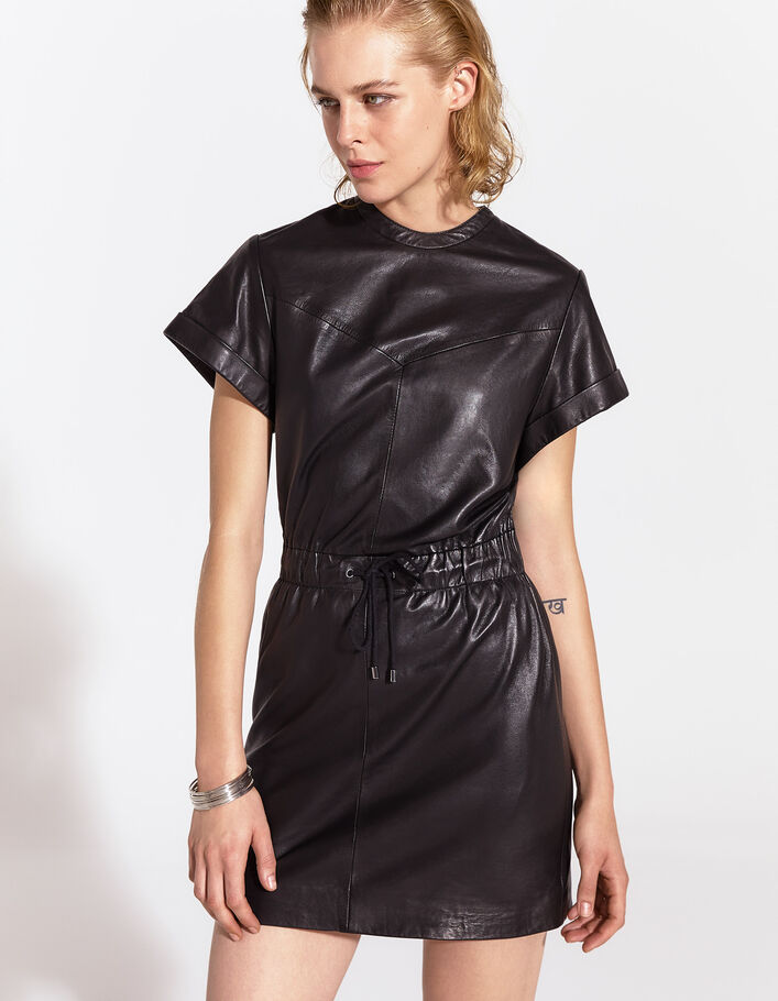 Pure Edition robe courte en cuir avec cordon taille femme - IKKS