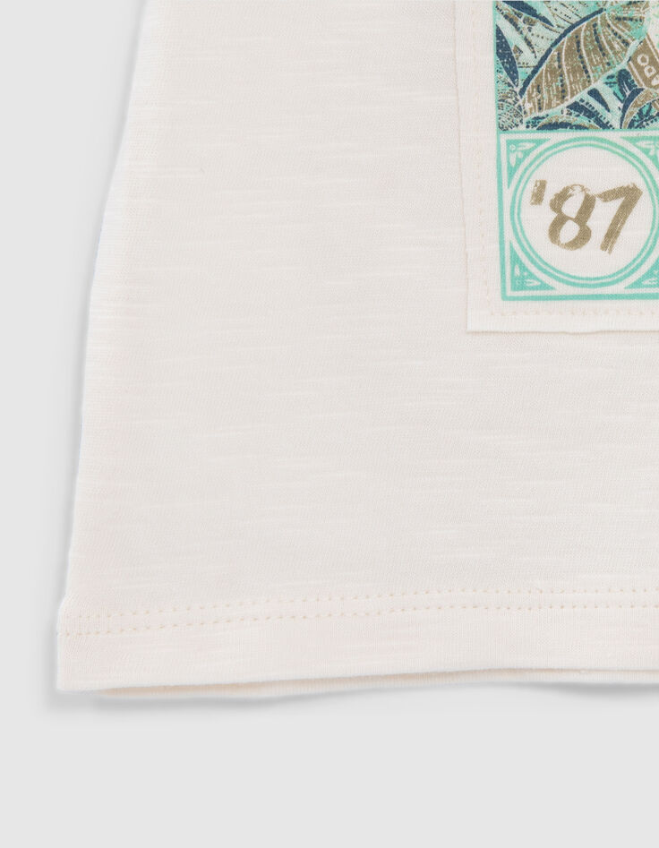 T-shirt &eacute;cru coton bio visuel bananes b&eacute;b&eacute; gar&ccedil;on-4