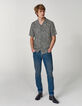 Marineblaues REGULAR-Herrenhemd mit optischem Print-5