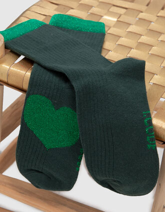 I.Code glittery green socks