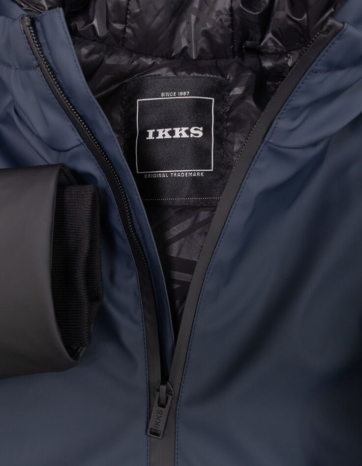 Parka à capuche marine et noire déperlante garçon-5