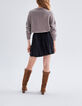 Jupe courte noire plissée recyclée esprit rock Femme-3
