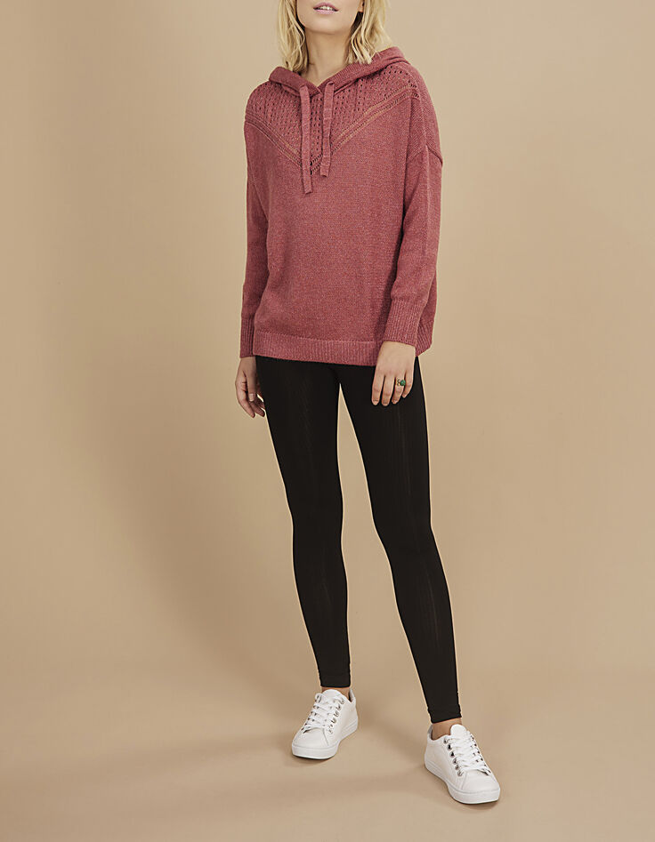 Blossom rose gebreide trui met capuchon I.Code-5 Blossom rose gebreide trui met capuchon I.Code-5