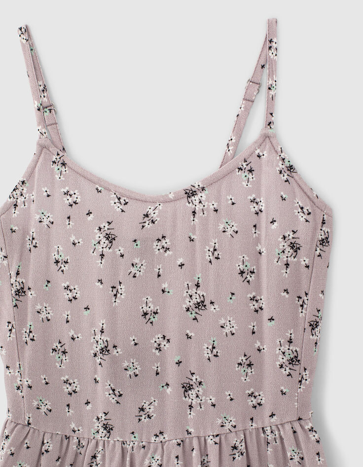 Girls’ violet micro-flower print playsuit-2