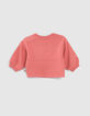 Sweat bois de rose broderies et flocages bébé fille-3