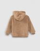C&aacute;rdigan reversible crudo Sherpa y moka felpa ni&ntilde;o-6