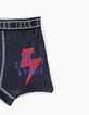 Boxers gris chiné moyen imprimé et navy uni garçon -5