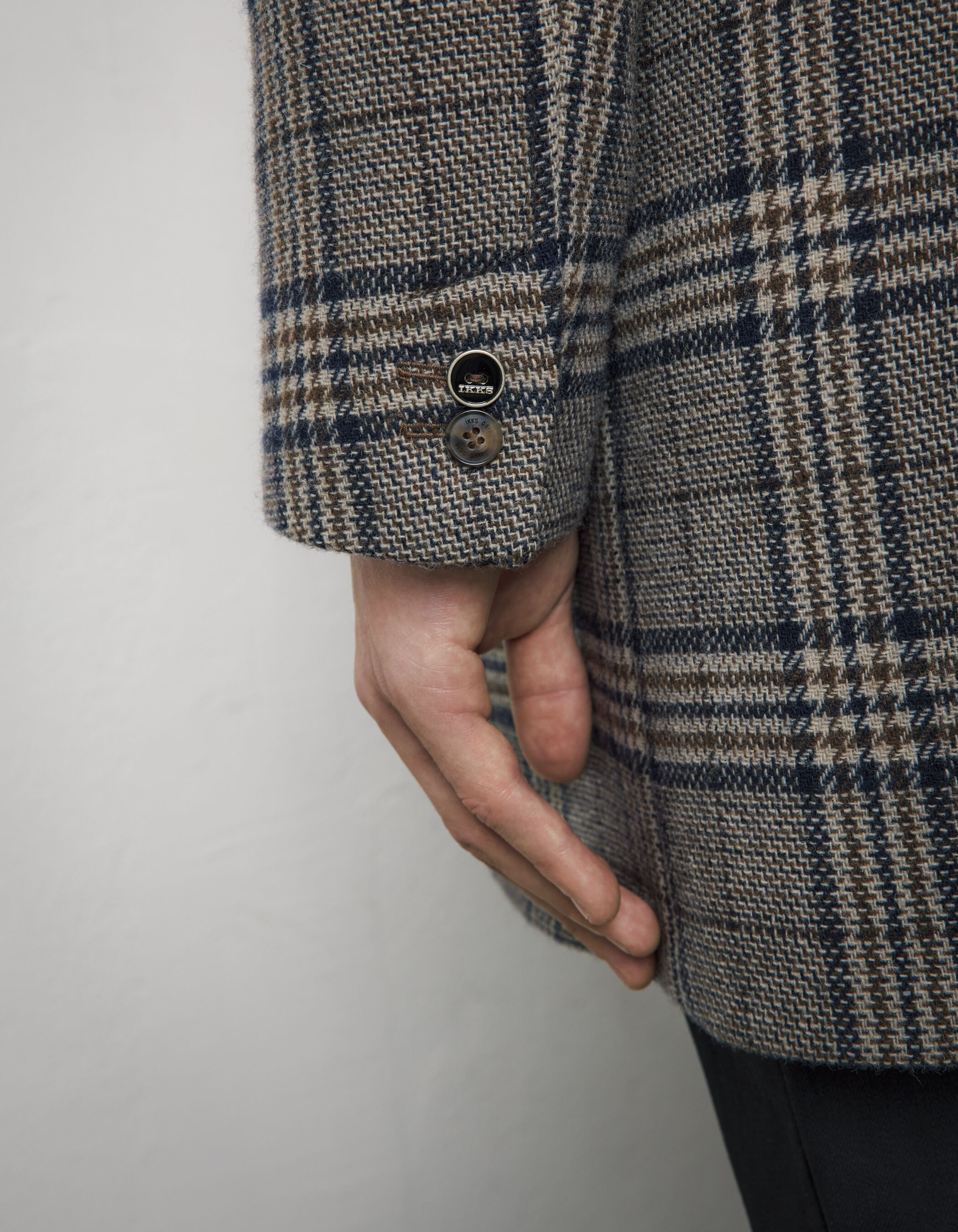 Check wool coat mens store