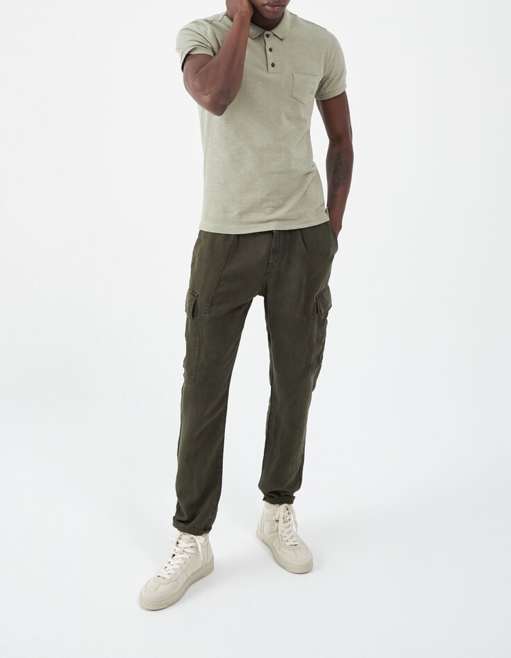 Stone Green Herrenpoloshirt mit Brusttasche-5
