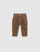 Baby girls’ khaki organic cotton combat trousers-2
