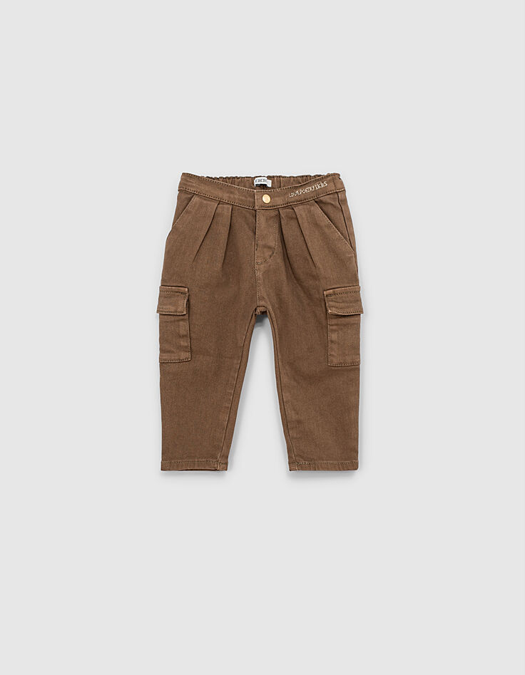 Baby girls’ khaki organic cotton combat trousers-2