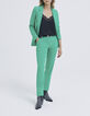 Grüne Damenhose mit hohem Bund-3