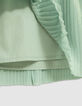 Water green iridescent pleated dress for girl-8