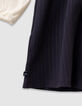 Girls’ 2-in-1 navy pinstripe dress and ecru T-shirt-6