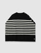 Women’s black sailor-stripe knit cape-1