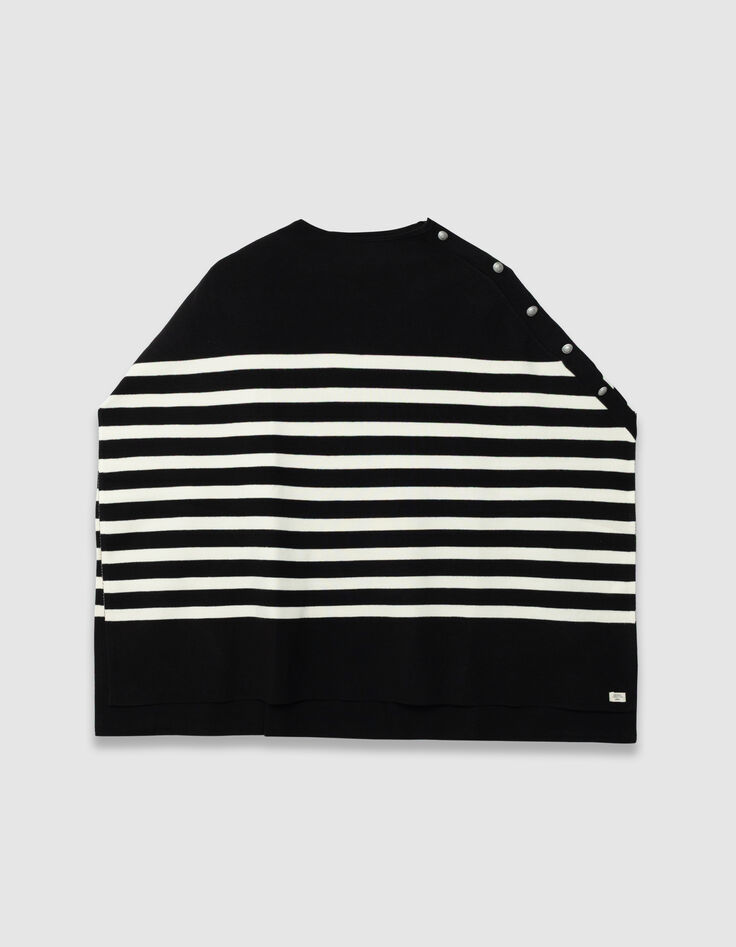 Women’s black sailor-stripe knit cape-1