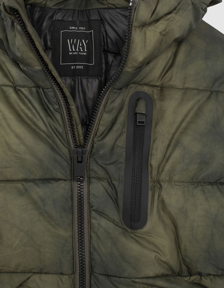 Bronzefarbene Jungensteppjacke mit Tie-and-Dye-Effekt-4