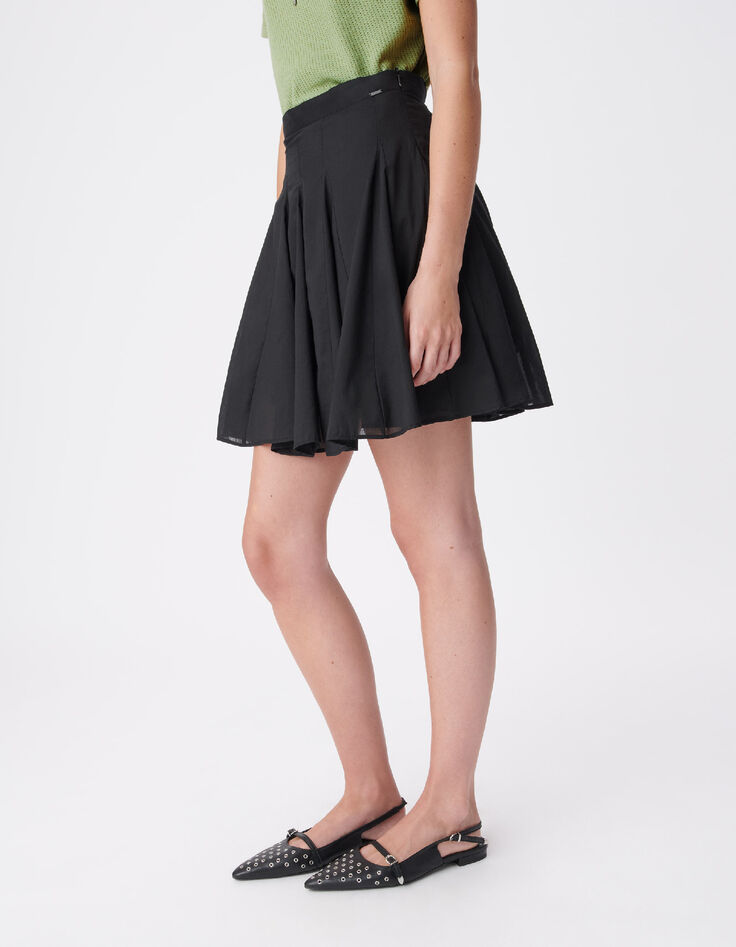 Women's short black skater skirt-4