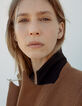 Manteau city acajou en majorité laine double col femme-3