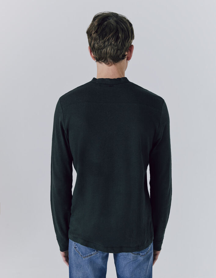 Camiseta negra algodón ecológico trampantojo Hombre - IKKS